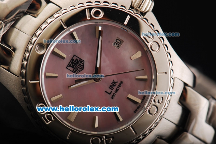 Tag Heuer Link 200 Meters Original Swiss Quartz Movement Full Steel with MOP Dial and Stick Markers-Lady Model - Click Image to Close