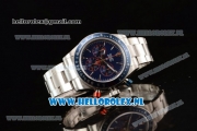 Rolex Daytona Cool Hand Brooklyn Chronograph 4130 Automatic Steel Case with Blue Dial Stick Markers and Steel Bracelet (BP)