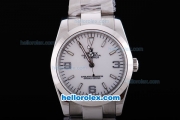 Rolex Explorer Oyster Perpetual Automatic with White Dial-White Bezel