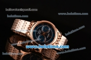 Omega De Ville Co-Axial Chronograph VK Quartz Movement Rose Gold Case and Strap with Blue Dial