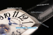 Franck Muller Casablanca Automatic Movement Steel Case with White Dial and Black Leather Strap