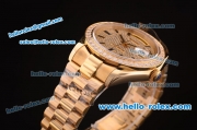 Rolex Day-Date II Swiss ETA 2836 Automatic Full Rose Gold with Diamond Bezel/Dial