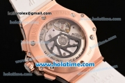 Hublot Big Bang Clone HUB4100 Automatic Rose Gold Case with White Ceramic Bezel and White Dial - 1:1 Original (TW)