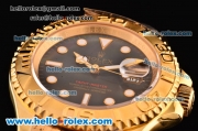 Rolex Yachtmaster Oyster Perpetual with Green Dial and Full Gold Bezeland Strap-ETA Case-Round Bearl Marking-Small Calendar