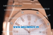 Audemars Piguet Royal Oak Clone AP Calibre 3120 Automatic Rose Gold Case/Bracelet with White Dial and Stick Markers (EF)