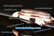 Vacheron Constantin Malte Asia ST25 Automatic Rose Gold Case with Black Leather Strap and White/Black Dial