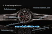 Breitling Bentley Barnato Midnight Carbon Chrono Swiss 7750-SHG Automatic PVD Case with Black Leather Bracelet Black Dial and Stick Markers