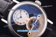 Breguet Classique Complications Tourbillon Manual Winding Steel Case with Black Leather Strap