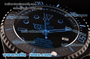 Rolex Sea-Dweller Bamford Asia 2813 Automatic PVD Case with PVD Strap Black Dial Blue Markers