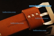 Panerai Radiomir Vintage 6154 Swiss ETA 6497 Manual Winding Steel Case with Orange Dial and Orange Leather Strap