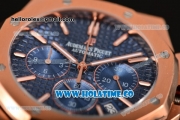 Audemars Piguet Royal Oak 41MM Chrono Miyota Quartz Full Rose Gold with Blue Dial and White Stick Markers