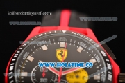 Ferrari Race Day Watch Chrono Miyota OS20 Quartz Red PVD Case with Black Dial and Silver Stick Markers - One Yellow Subdial