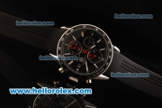 Tag Heuer Carrera Chronograph Automatic Movement with Black Dial and Bezel-Rubber Strap