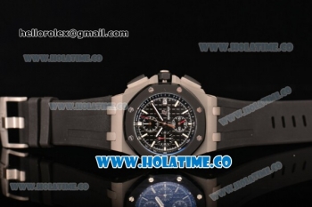 Audemars Piguet Royal Oak Offshore Chrono Miyota Quartz Steel Case with PVD Bezel Black Dial and White Stick Markers (EF)