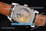 Parmigiani Kalpa Miyota 9015 Automatic Steel Case with Yellow Dial and Black Leather Strap Stick/Arabic Numeral Markers