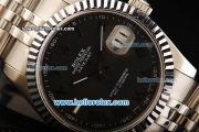 Rolex Datejust Swiss ETA 2836 Automatic Movement Steel Case with Green Roman Numerals and Steel Strap