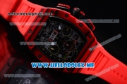 Richard Mille RM 11-03 Swiss Valjoux 7750 Automatic PVD Case with Skeleton Dial and Red Rubber Strap Red Bezel