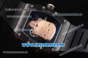 Richard Mille RM052 Miyota 9015 Automatic PVD/Rose Gold Case with Pink Skull Dial and PVD Bezel Black Rubber Strap