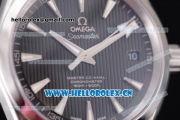 Omega Seamaster Aqua Terra 150 M Clone 8500 Automatic Steel Case with Black Dial Stick Markers and Black Leather Strap (EF)