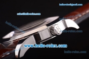 Breitling Transocean Asia 2892 Automatic Steel Case with White Dial and Brown Leather Strap