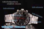 Tag Heuer Carrera Chronograph Swiss Valjoux 7750-DD Automatic Steel Case with Black Dial Black Bezel and Silver Stick Markers