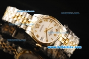 Rolex Datejust Automatic Movement ETA Coating Case with White Dial and Two Tone Strap