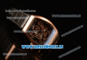 Franck Muller Vanguard Miyota Automatic Copy Tourbillon Rose Gold Case With Skeleton Dial Leather/Rubber Strap