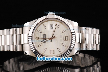 Rolex Datejust II Oyster Perpetual Automatic Movement Silver/Yellow Rolex Logo Dial with Stick/Numeral Marker and SS Strap