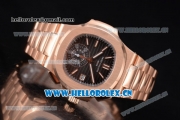 Patek Philippe Nautilus Clone PP 315 Automatic Rose Gold Case/Bracelet with Black Dial (BP)