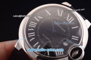 Cartier ballon bleu de Automatic Steel Case with Black Dial and Black Leather Strap-ETA Coating