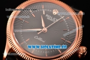 Rolex Cellini Time Asia 2813 Automatic Rose Gold Case with Black Dial and Stick Markers