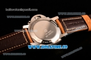 Panerai PAM 624 Luminor 1860 Asia Automatic Steel Case with White Dial and Brown Leather Strap