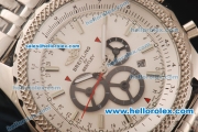 Breitling Bentley Automatic Full Steel Case with White Dial and Stick Markers