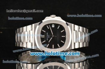 Patek Philippe Nautilus Miyota 9015 Automatic Full Steel with Black Dial and White Stick Markers