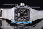 Richard Mille RM 011 Felipe Massa Flyback Chronograph Swiss Valjoux 7750 Automatic Sapphire Crystal Case with Skeleton Dial and Black Inner Bezel