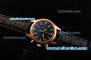 IWC Pilot Chronograph Swiss Valjoux 7750 Automatic Movement Rose Gold Case with Brown Dial and White Markers