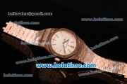 Audemars Piguet Royal Oak Swiss ETA 2824 Automatic Full Rose Gold with Sitck Markers and White Dial - 1:1 Original