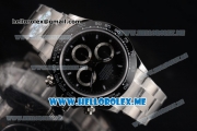 Rolex Daytona Swiss Valjoux 7750 Automatic Stainless Steel Case/Bracelet with Black Dial and Stick Markers Black Subdials