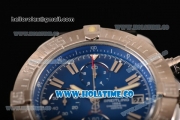 Breitling Avenger Seawolf Miyota Quartz Steel Case with Blue Dial Black Rubber Strap and Stick Markers