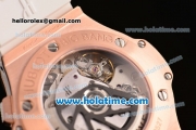 Hublot Big Bang Clone HUB4100 Automatic Rose Gold Case with White Ceramic Bezel and White Dial - 1:1 Original (TW)