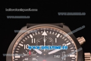 IWC Pilot's Watch Top Gun Chrono Swiss Valjoux 7750 Automatic PVD Case with Black Dial and Stick/Arabic Numeral Markers (J12)