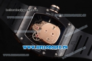 Richard Mille RM052 Miyota 9015 Automatic PVD/Rose Gold Case with Skull Dial and PVD Bezel Black Rubber Strap