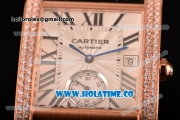 Cariter Tank MC Swiss ETA 2824 Automatic Rose Gold Case with White Dial Black Leather Strap and Roman Numeral Markers