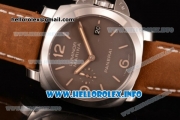 Panerai Luminor Marina 1950 3 Days PAM 353 Clone P.9000 Automatic Steel Case with Brown Dial and Brown Leather Strap (KW)