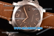 Panerai Luminor Marina 1950 3 Days PAM 353 Clone P.9000 Automatic Steel Case with Brown Dial and Brown Leather Strap (KW)