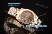 Rolex Datejust Automatic Full Steel with Gold Bezel and Silver Dial-Diamond Markers