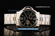 Panerai PAM 124 Luminor Power Reserve Automatic Movement Steel Case with Black Dial and Green Markers