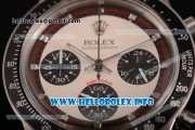 Rolex Daytona Vintage Chrono Miyota OS20 Quartz Steel Case/Bracelet with White Dial and Silver Markers - Brown Inner Bezel