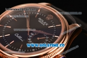 Rolex Cellini Date Asia Automatic Rose Gold Case with Black Dial and Stick Markers (New)