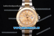 Rolex Yacht-Master 40 Clone Rolex 3135 Automatic Two Tone Case/Bracelet with Yellow Gold Dial and Dot Markers (BP)